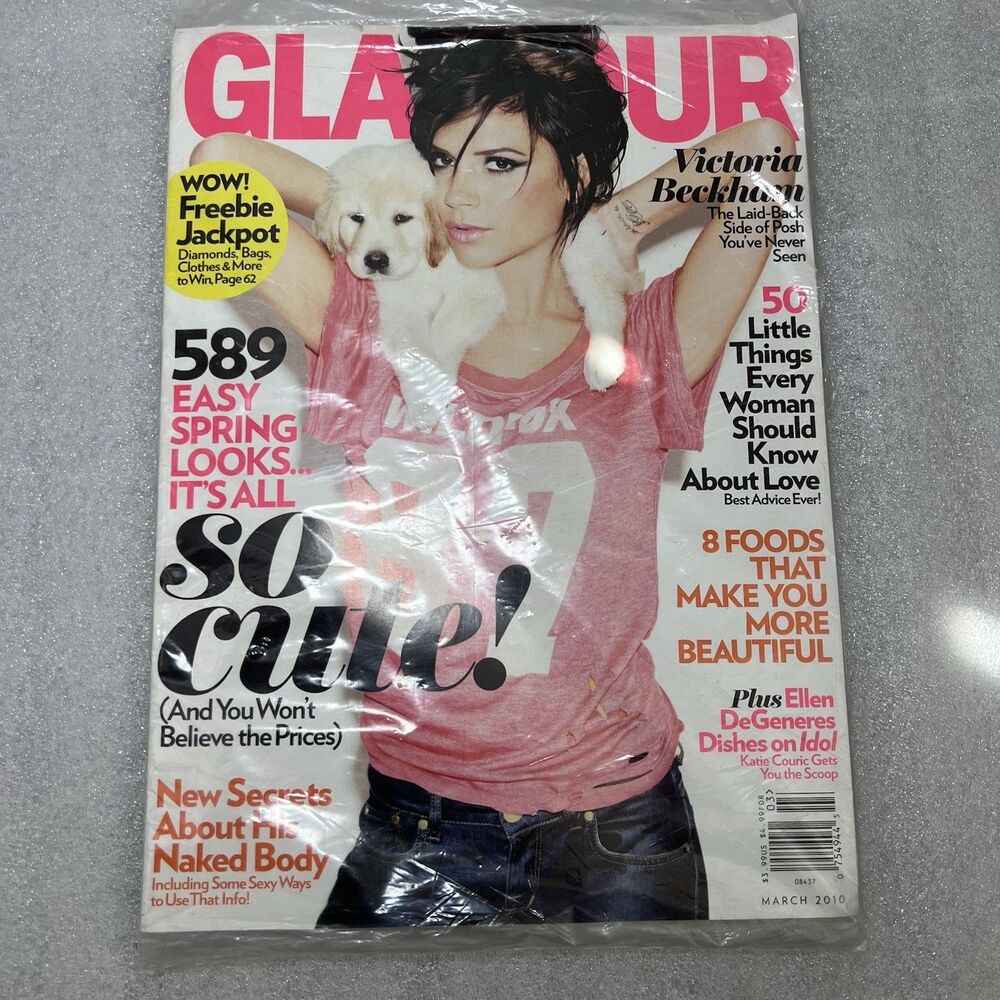 VICTORIA BECKHAM March 2010 GLAMOUR MAGAZINE Mar 2010 NEW  * ELLEN DEGENERES
